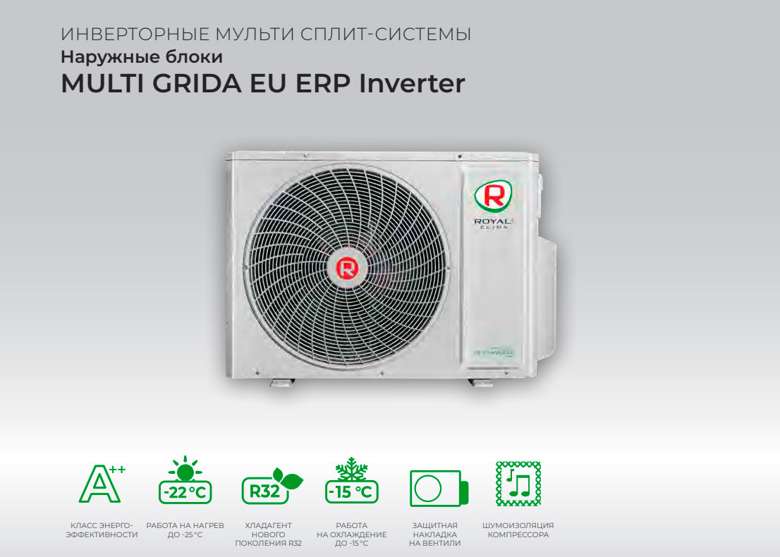 Наружные блоки MULTI GRIDA EU ERP Inverter